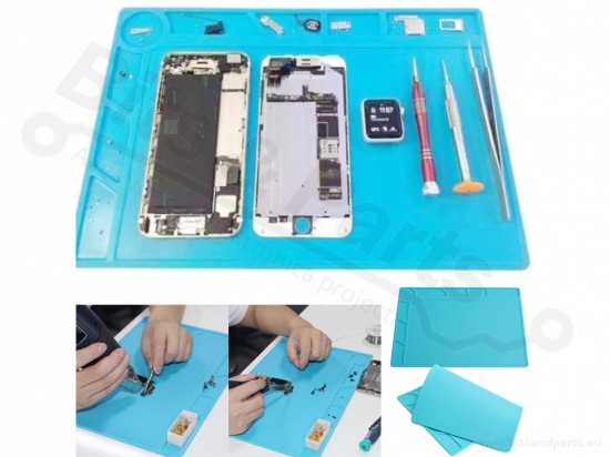Silicone work mat 34cm x 23cm x 5mm blue